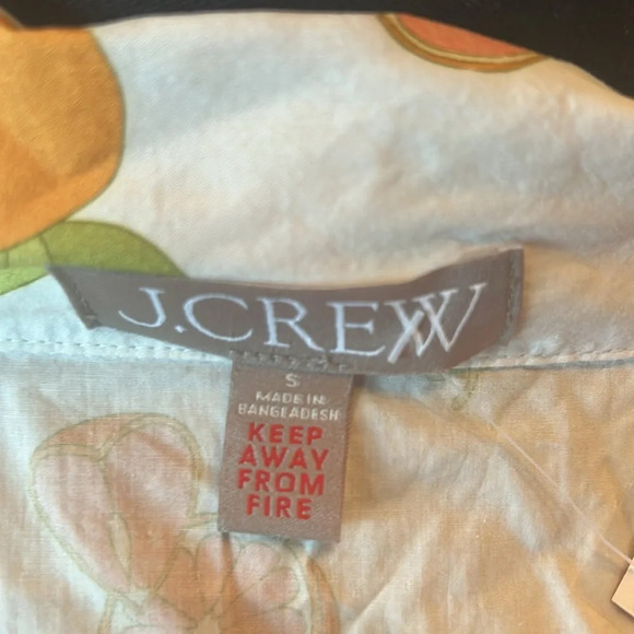 J. Crew White Orange Print Sleep Top - Picture 4 of 5